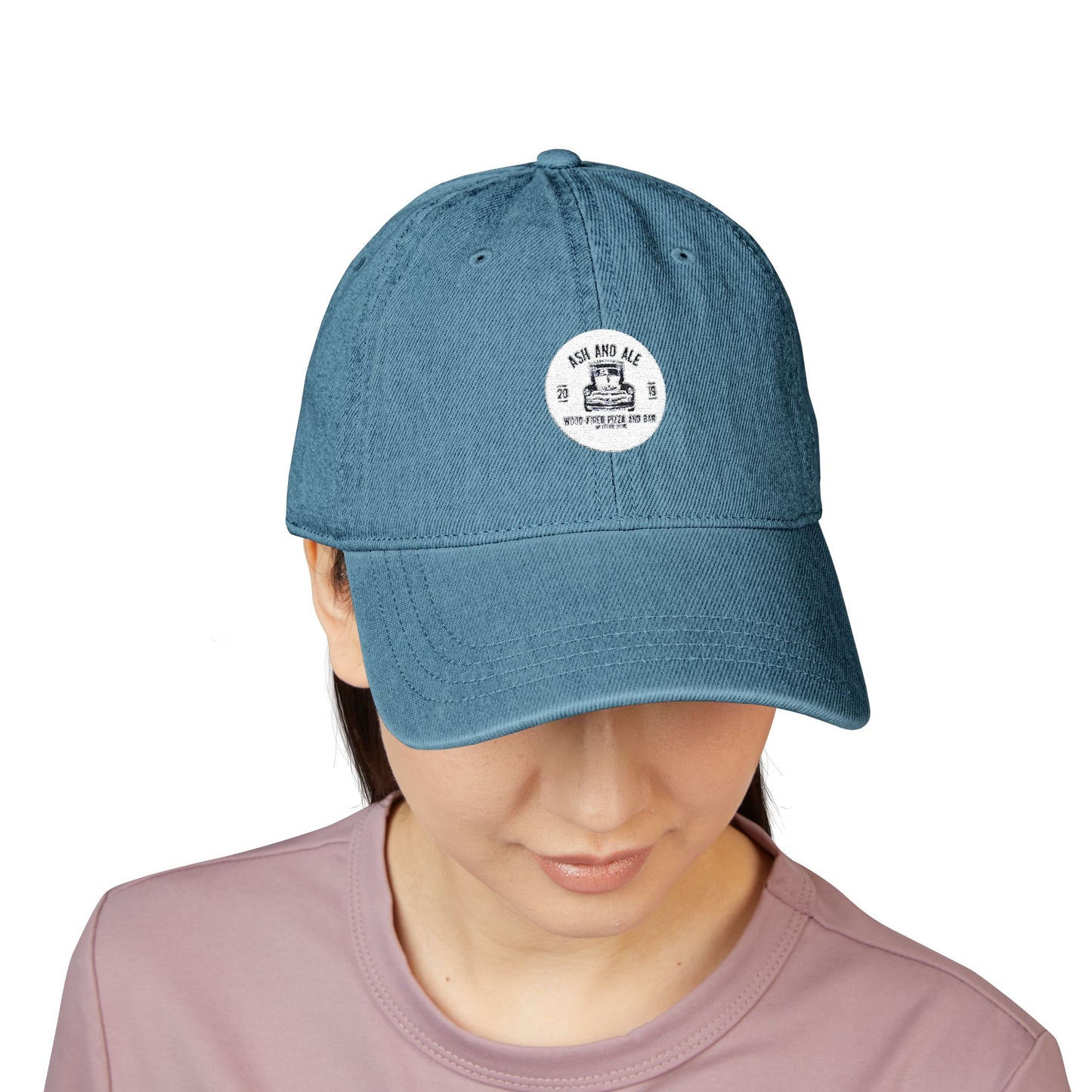 Embroidered Ash & Ale Denim Hat - Stylish and Casual Social Cap for Everyday Wear